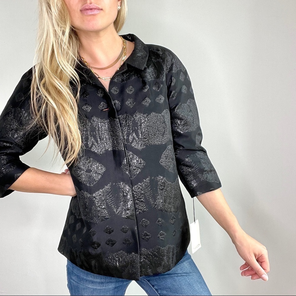 Thakoon Black Shimmer Blazer Size 6